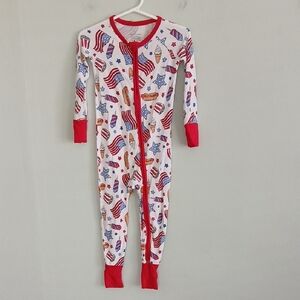 Caden Lane Kids 4th Of July One-Piece Zip Up Pajamas Size 18-24 Months
